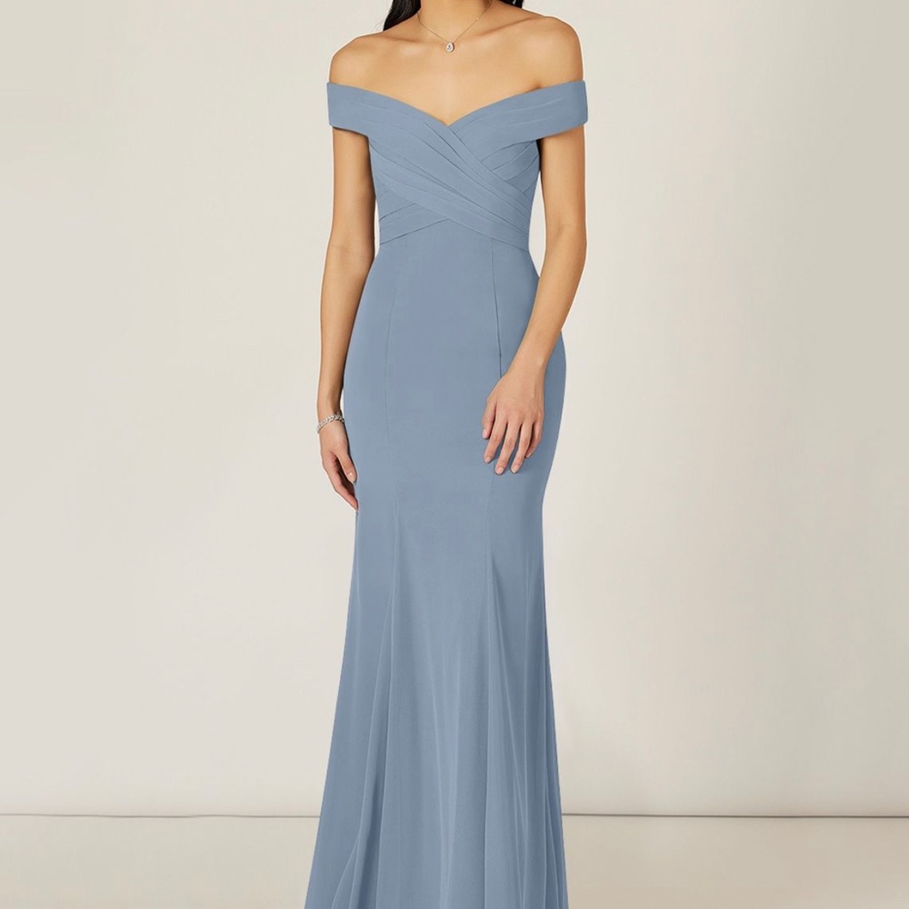 Azazie dress, new with tag, size A2, dusty blue color